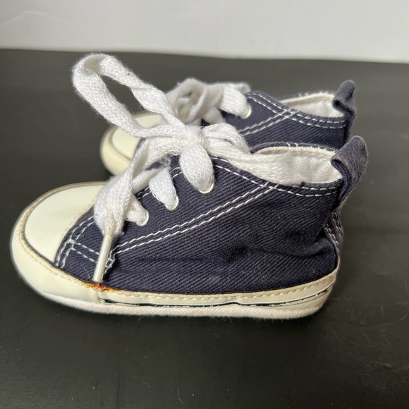 Converse Chuck Taylor All Star Prewalker Booties Blue Canvas Crib size 4 - Picture 5 of 10